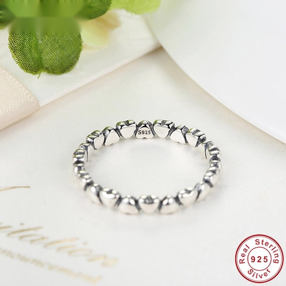 .925 Sterling Silver Stackable Heart Ring